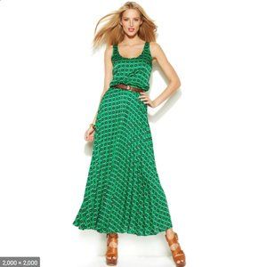 Michael Kors green Print Maxi Dress